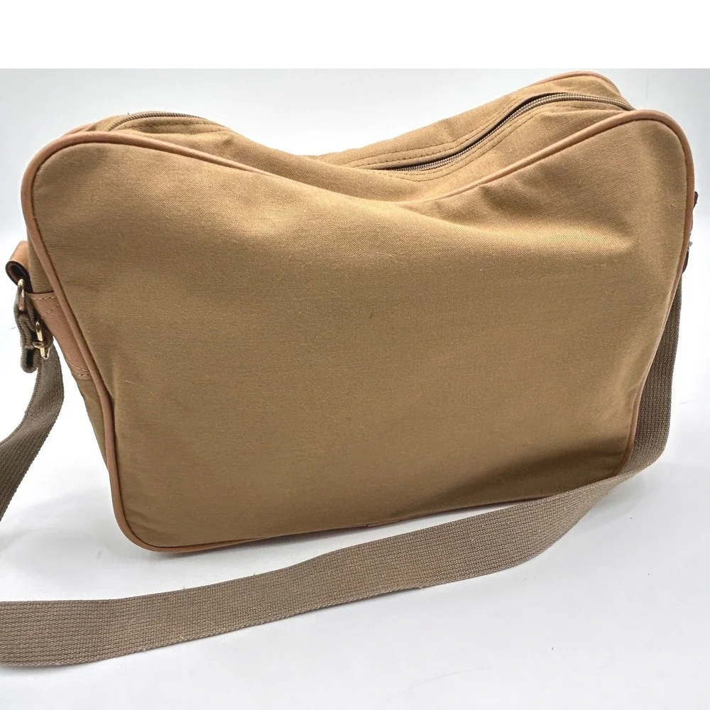 U.S. Polo Assn Canvas Messenger Bag Tan Crossbody Laptop Travel Unisex Heritage